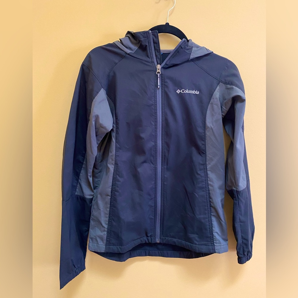 Boys Columbia gray jacket.  Windbreaker. Size youth large 14-16